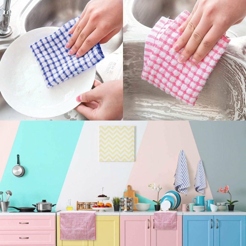 Kitchen & Dining |  Kitchen Dish Towels, 16 Inch X 25 Inch Bulk Cotton Kitchen Towels And Dishcloths Set, 6 Pack Dish Cloths For Washing Dishes Dish Rags For Drying Dishes Kitchen Wash Clothes And Dish Towels Home Decor & Cleaning Kitchen & Dining