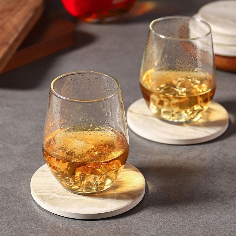 Kitchen & Dining |  Lifver Drink Coasters With Holder, Absorbent Coaster Sets Of 6, Marble Style Ceramic Drink Coaster For Tabletop Protection,Suitable For Kinds Of Cups, Wooden Table,4 Inches Bar Tools & Drinkware Bar Tools & Drinkware