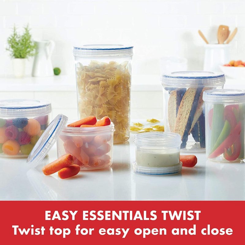 Kitchen & Dining |  Lock & Lock Easy Essentials Twist Food Storage Lids/Airtight Containers, Bpa Free, Short – 5 Oz – For Candies, Clear Home Decor & Cleaning Kitchen & Dining