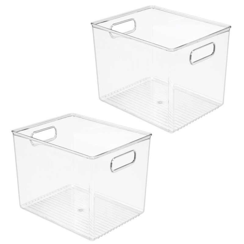 Kitchen & Dining |  Mdesign Plastic Food Storage Container Bin With Handles – For Kitchen, Pantry, Cabinet, Fridge, Freezer Home Decor & Cleaning Kitchen & Dining