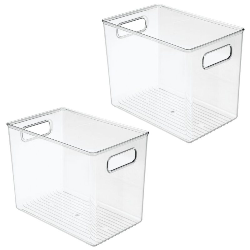 Kitchen & Dining |  Mdesign Plastic Food Storage Container Bin With Handles – For Kitchen, Pantry, Cabinet, Fridge, Freezer Home Decor & Cleaning Kitchen & Dining