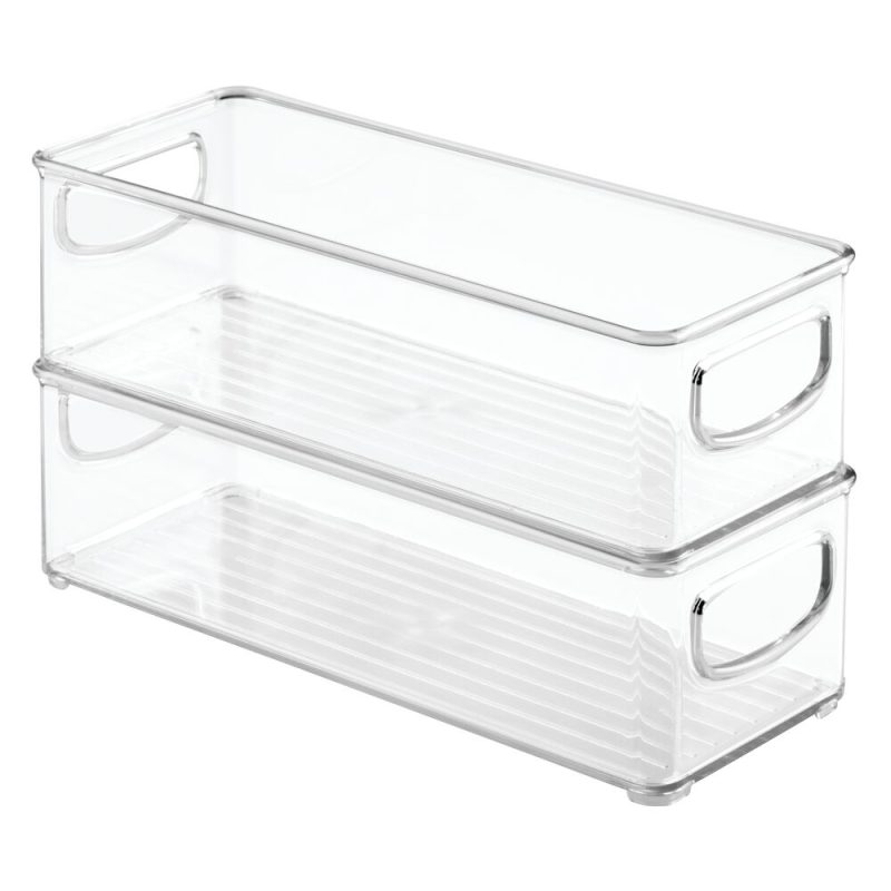 Kitchen & Dining |  Mdesign Plastic Food Storage Container Bin With Handles – For Kitchen, Pantry, Cabinet, Fridge, Freezer Home Decor & Cleaning Kitchen & Dining