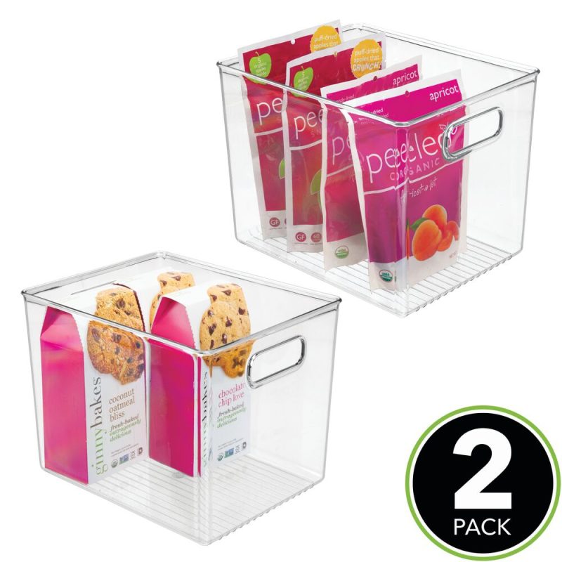 Kitchen & Dining |  Mdesign Plastic Food Storage Container Bin With Handles – For Kitchen, Pantry, Cabinet, Fridge, Freezer Home Decor & Cleaning Kitchen & Dining