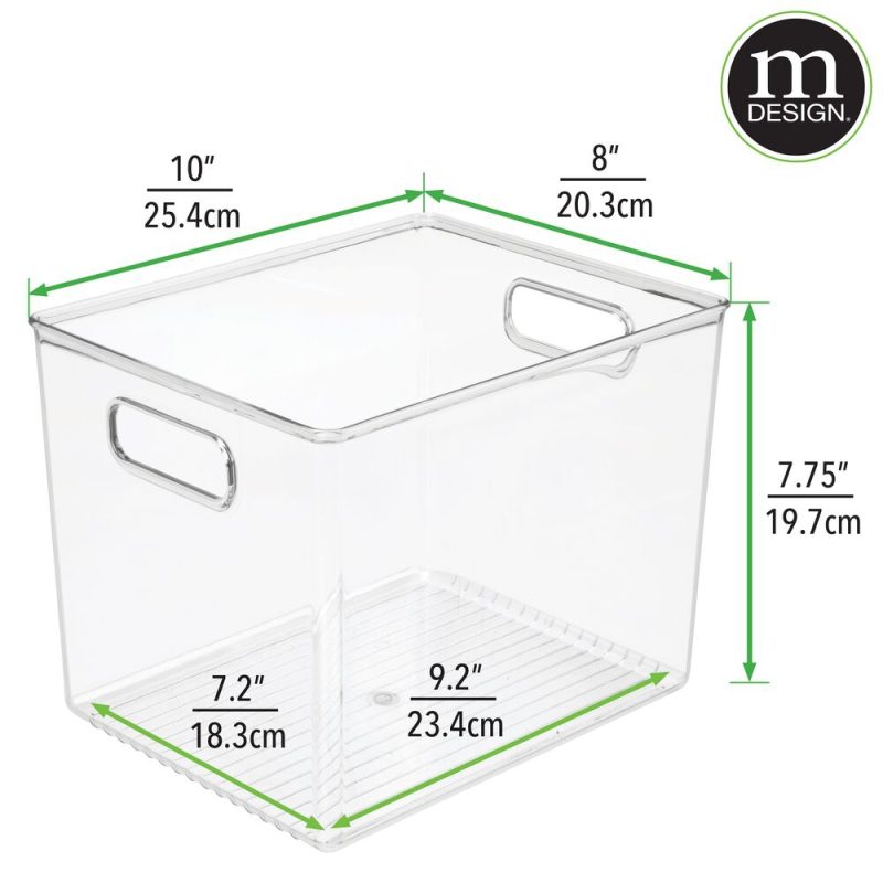 Kitchen & Dining |  Mdesign Plastic Food Storage Container Bin With Handles – For Kitchen, Pantry, Cabinet, Fridge, Freezer Home Decor & Cleaning Kitchen & Dining