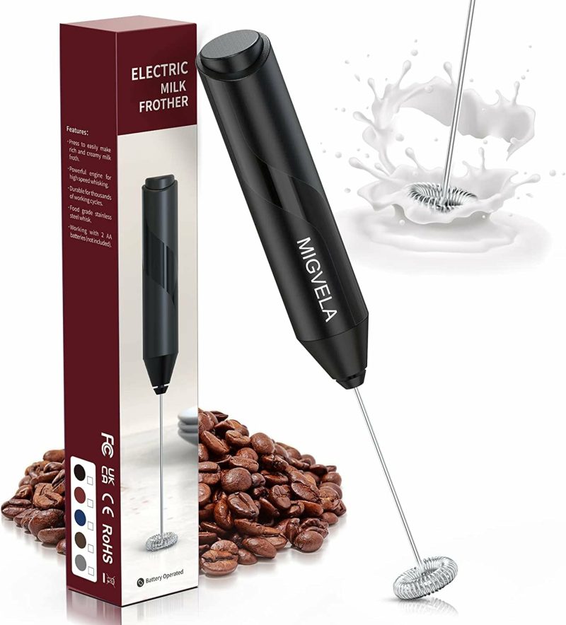 Kitchen & Dining |  Milk Frother Handheld, Battery Operated Drink Mixer For Coffee, Handheld Electric Stirrer Foam Maker Whisk, Stainless Steel Milk Foamer For Coffee Latte, Cappuccino, Frappe, Matcha Coffee, Tea & Espresso Appliances ABS Plastic