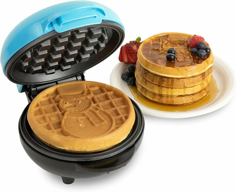 Kitchen & Dining |  Mini Personal Electric Waffle Make Home Decor & Cleaning Aqua