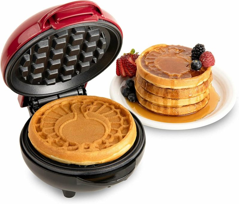 Kitchen & Dining |  Mini Personal Electric Waffle Make Home Decor & Cleaning Aqua