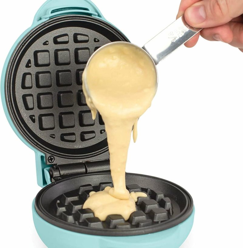 Kitchen & Dining |  Mini Personal Electric Waffle Make Home Decor & Cleaning Aqua