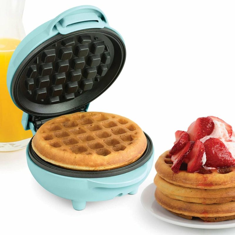 Kitchen & Dining |  Mini Personal Electric Waffle Make Home Decor & Cleaning Aqua