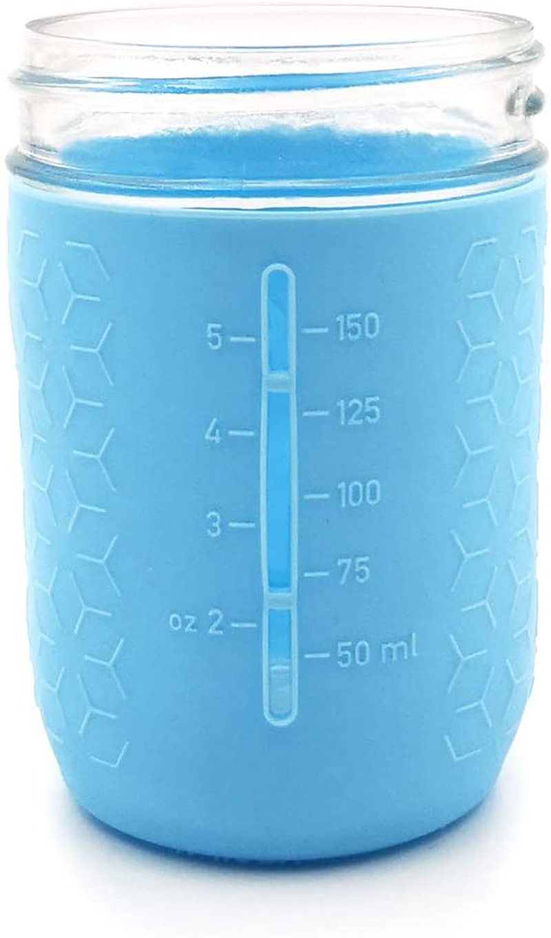 Kitchen & Dining |  Minliving Silicone Mason Jar Protector Sleeve 8Oz (Half Pint) Fits Ball, Kerr Regular-Mouth Jars, Kids Cup Holder (Blue, 1) Jar Not Included Previously Known As Hallgems Cookware Blue