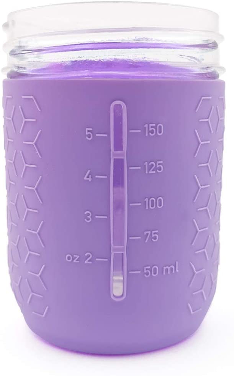 Kitchen & Dining |  Minliving Silicone Mason Jar Protector Sleeve 8Oz (Half Pint) Fits Ball, Kerr Regular-Mouth Jars, Kids Cup Holder (Violet, 1) Jar Not Included Previously Known As Hallgems Cookware Cookware