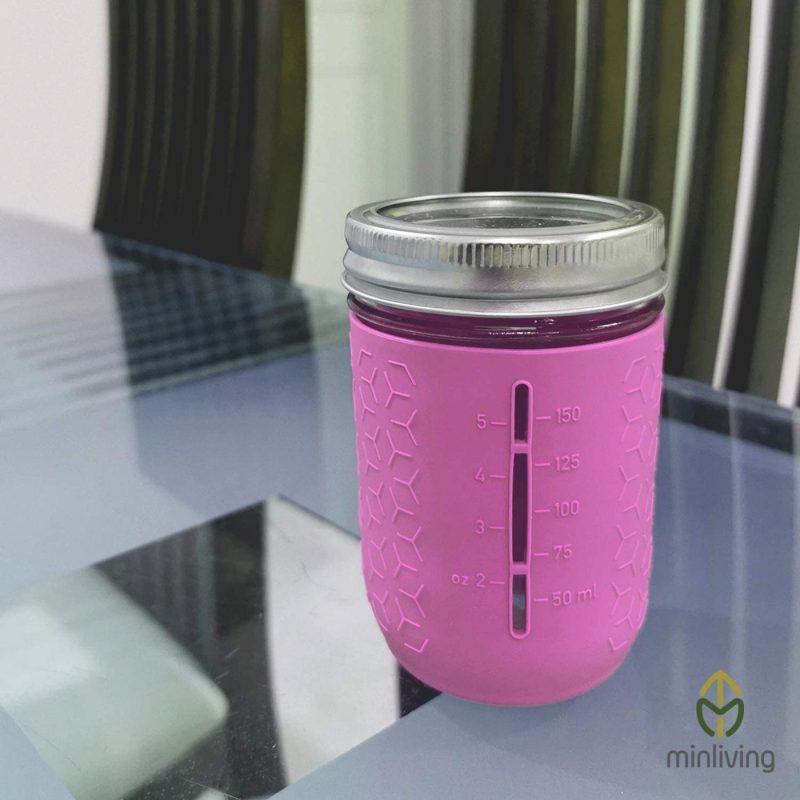 Kitchen & Dining |  Minliving Silicone Mason Jar Protector Sleeve 8Oz (Half Pint) Fits Ball, Kerr Regular-Mouth Jars, Kids Cup Holder (Violet, 1) Jar Not Included Previously Known As Hallgems Cookware Cookware