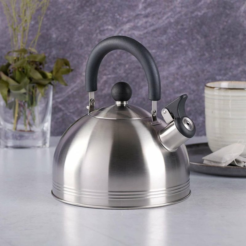 Kitchen & Dining |  Mr. Coffee Carterton Stainless Steel Whistling Tea Kettle, 1.5-Quart Cookware Brushed Satin