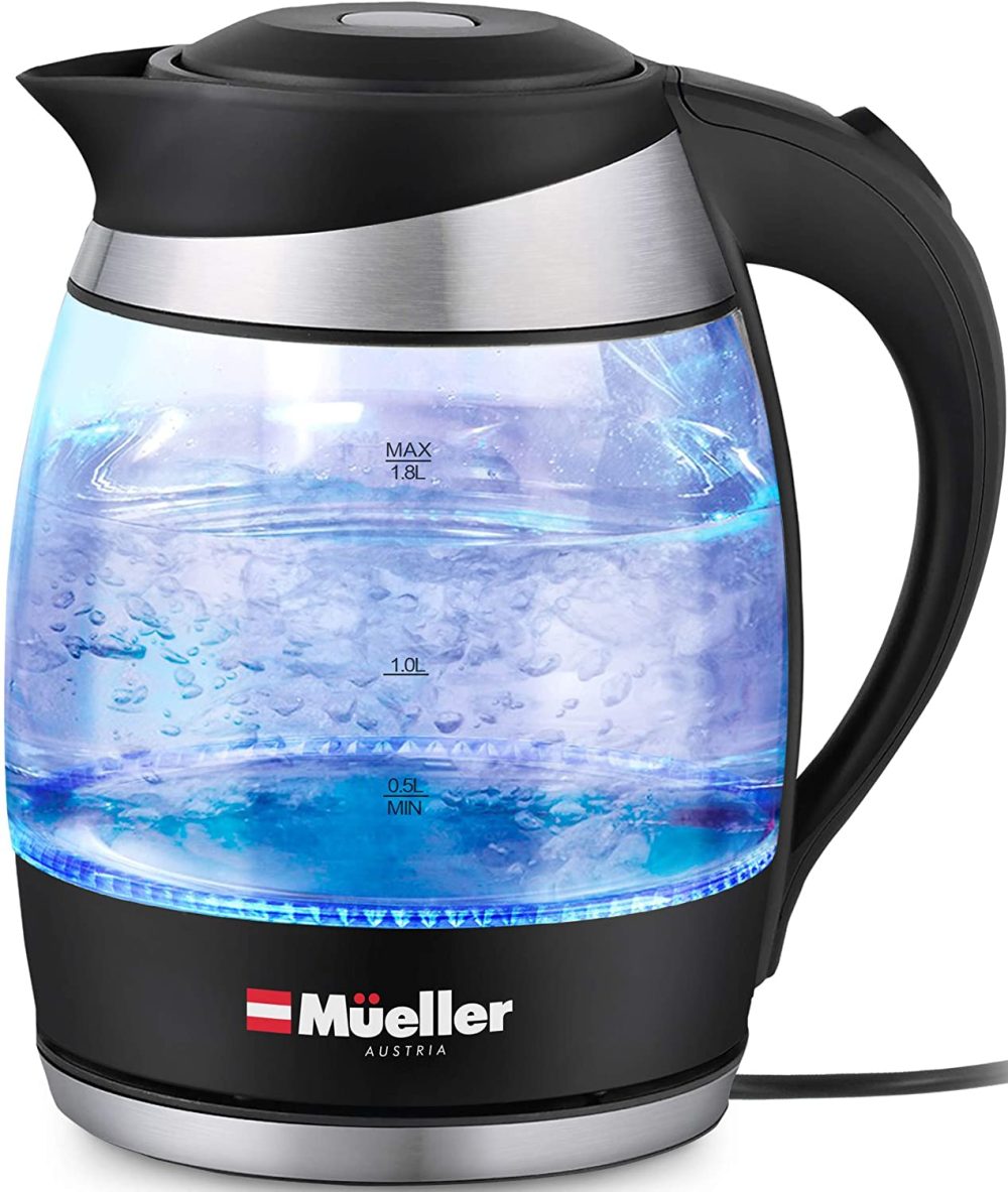 Kitchen & Dining |  Mueller Ultra Kettle: Model No. M99S 1500W Electric Kettle With Speedboil Tech, 1.8 Liter Cordless With Led Light, Borosilicate Glass, Auto Shut-Off And Boil-Dry Protection Coffee, Tea & Espresso Appliances Coffee, Tea & Espresso Appliances