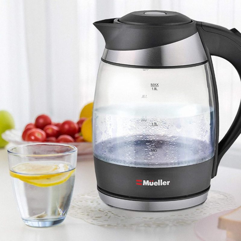 Kitchen & Dining |  Mueller Ultra Kettle: Model No. M99S 1500W Electric Kettle With Speedboil Tech, 1.8 Liter Cordless With Led Light, Borosilicate Glass, Auto Shut-Off And Boil-Dry Protection Coffee, Tea & Espresso Appliances Coffee, Tea & Espresso Appliances