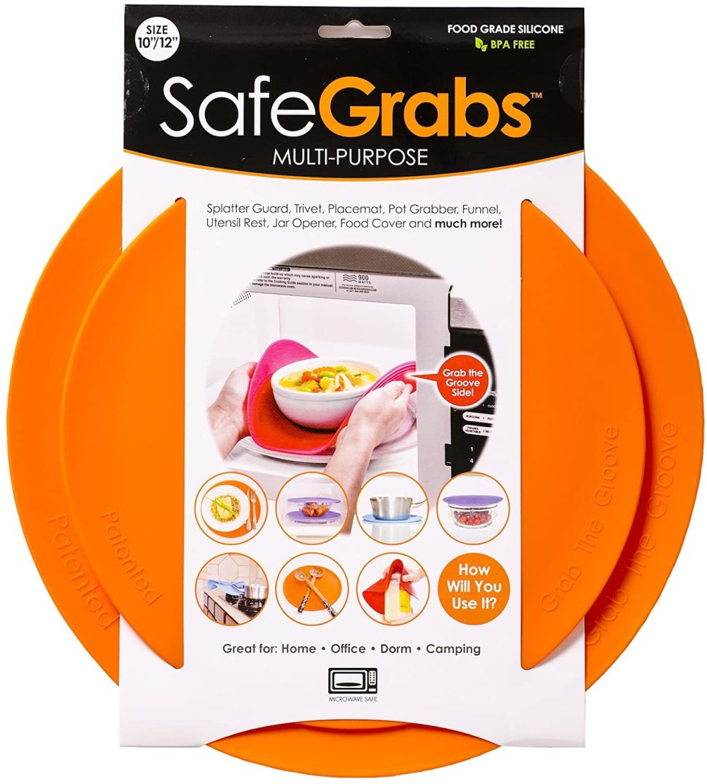 Kitchen & Dining |  Multi-Purpose Silicone – Original Microwave Mat From Shark Tank | Splatter Guard, Trivet, Hot Pad, Pot Holder, Minimize Mess (Bpa-Free, Heat Resistant, Dishwasher Safe), Set Of 2, Orange Bakeware Bakeware