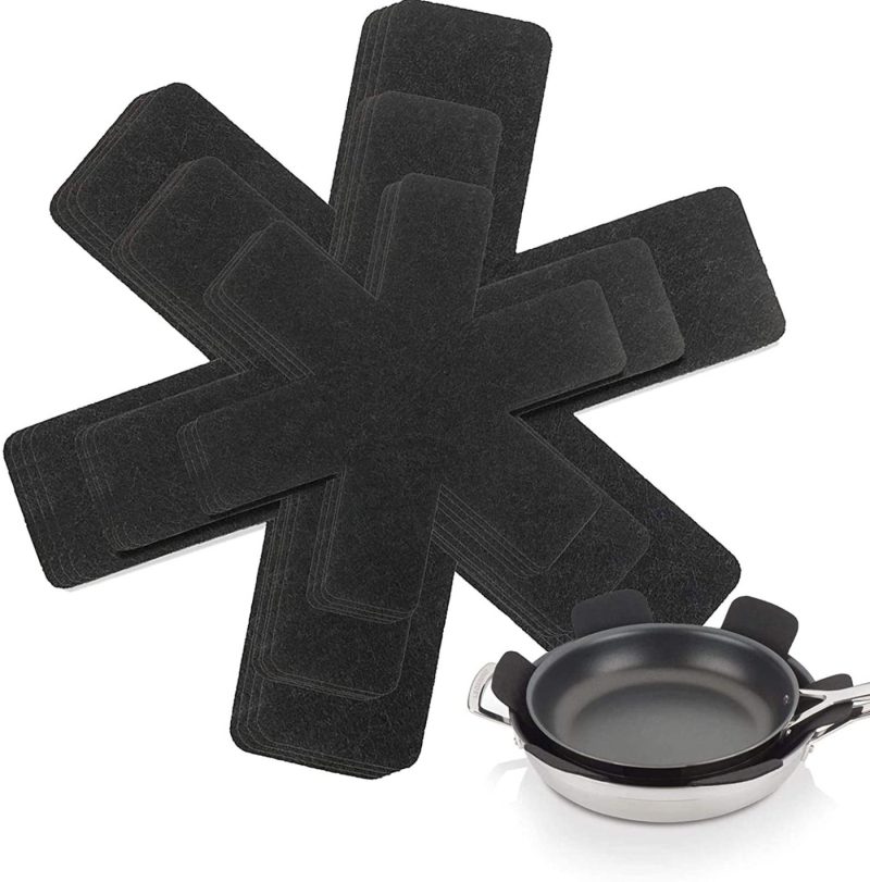 Kitchen & Dining |  Newthinking Pot And Pan Protectors, Set Of 12 And 3 Different Size, Pot Dividers Pads, Stacking Pan Protectors, Pan Separators Pads For Prevent Scratching, Separate And Protect Dishes (Black) Cookware Cookware