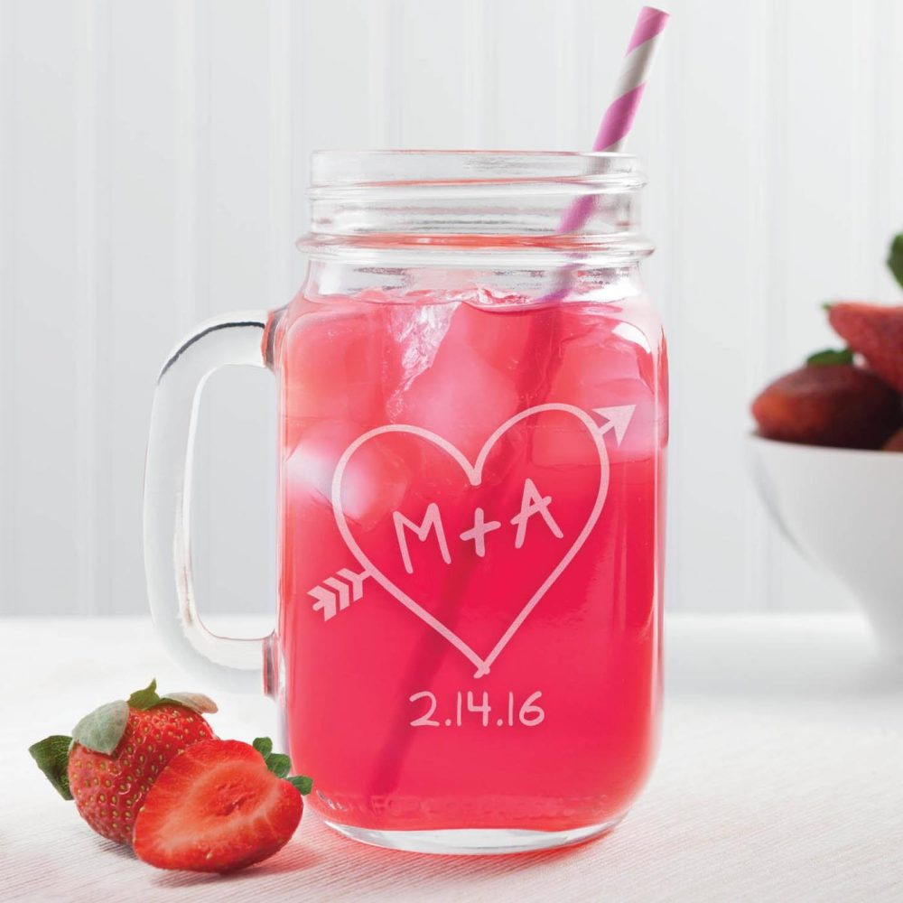 Kitchen & Dining |  Personalized Our Initials Mason Jar Glass Home Decor & Cleaning Generic