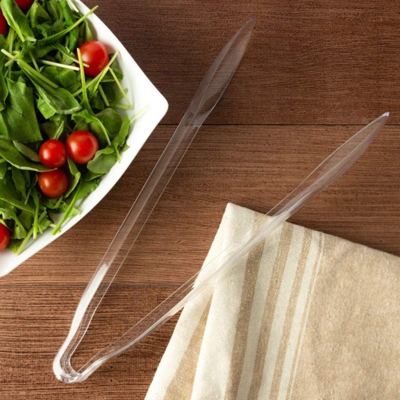 Kitchen & Dining |  Plastic Salad Tongs | Clear | 2 Pcs. Home Decor & Cleaning Blue Sky