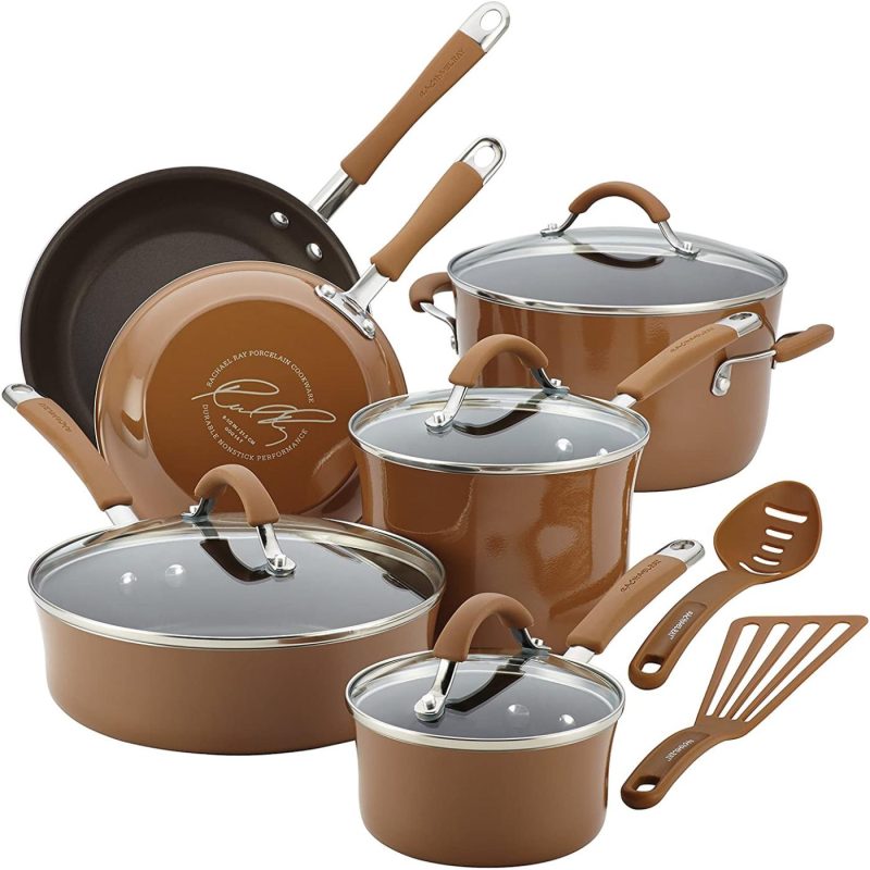 Kitchen & Dining |  Rachael Ray Cucina Nonstick Cookware Pots And Pans Set, 12 Piece, Mushroom Brown Cookware Cookware