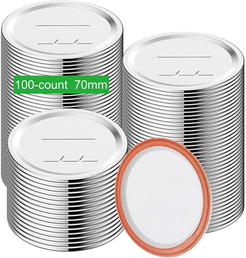 Kitchen & Dining |  Regular Mouth Canning Lids, Enouvos 100-Count Canning Lids, Split-Type Lids For Mason Jar Regular Canning Lids Bulk,100% Fit And Airtight For Regular Mouth Jars (70Mm Regular Mouth(100 Lids)) Cookware Cookware