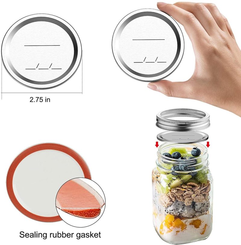 Kitchen & Dining |  Regular Mouth Canning Lids, Enouvos 100-Count Canning Lids, Split-Type Lids For Mason Jar Regular Canning Lids Bulk,100% Fit And Airtight For Regular Mouth Jars (70Mm Regular Mouth(100 Lids)) Cookware Cookware