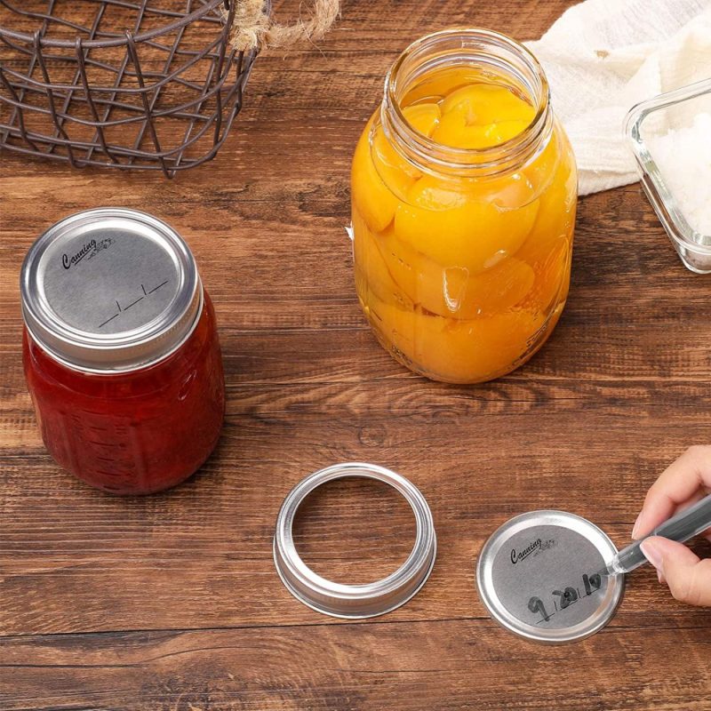 Kitchen & Dining |  Regular Mouth Canning Lids For Ball, Kerr Jars – Split-Type Metal Mason Jar Lids For Canning – Food Grade Material, 100% Fit & Airtight Cookware AOZITA