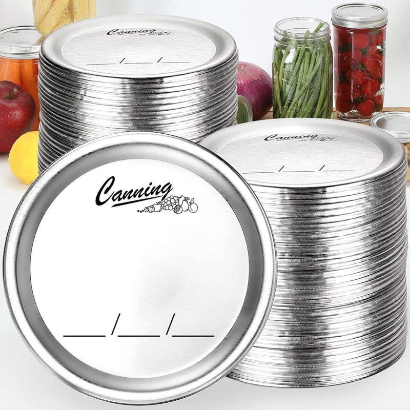 Kitchen & Dining |  Regular Mouth Canning Lids For Ball, Kerr Jars – Split-Type Metal Mason Jar Lids For Canning – Food Grade Material, 100% Fit & Airtight Cookware AOZITA