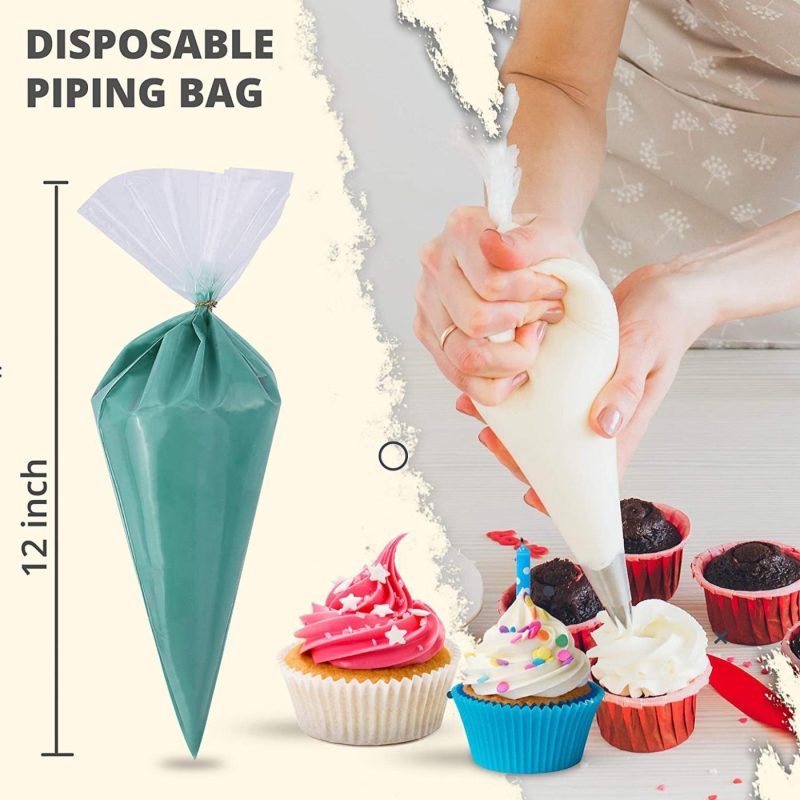 Kitchen & Dining |  Riccle Disposable Piping Bags 12 Inch – 100 Anti Burst Pastry Bags – Icing Piping Bags For Frosting – Ideal For Cakes And Cookies Decoration Bakeware Bakeware