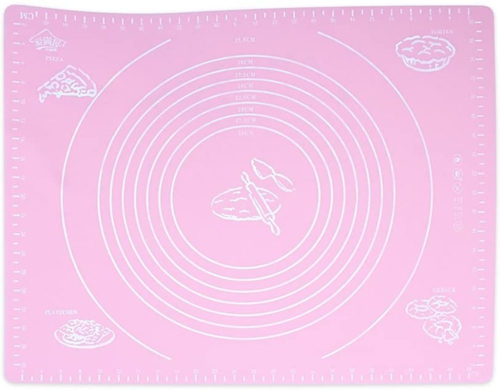 Kitchen & Dining |  Silicone Baking Mat With Measurements, Kelydi Pastry Rolling Mat Reusable Nonstick Dough Table Sheet Baking Supplies For Cake Cookie Pizza (Pink) Bakeware Bakeware