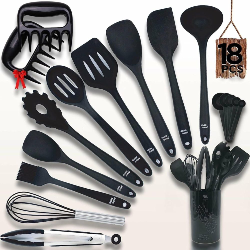 Kitchen & Dining |  Silicone Heat Resistant Cooking Utensils With Holder Home Decor & Cleaning Kitchen & Dining