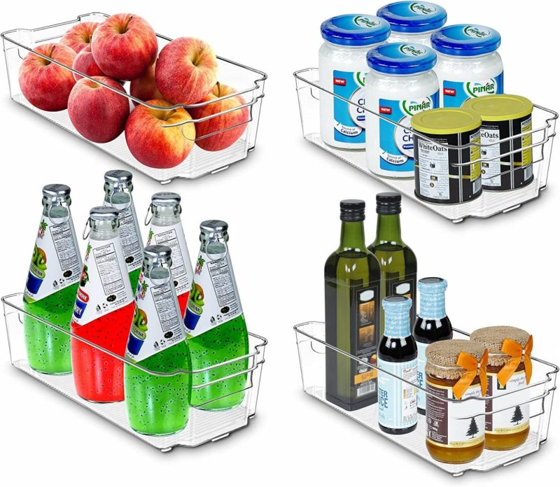 Kitchen & Dining |  Small Pantry Organizer – Set Of 4 Refrigerator Organizer Bins-Bpa Free Fridge Organizer For Freezers, Kitchen Countertops And Cabinets Home Decor & Cleaning Kitchen & Dining