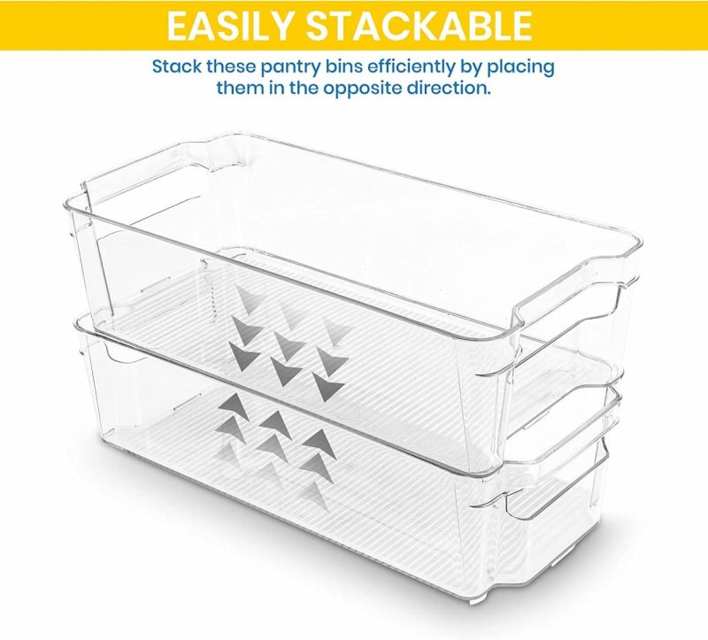 Kitchen & Dining |  Small Pantry Organizer – Set Of 4 Refrigerator Organizer Bins-Bpa Free Fridge Organizer For Freezers, Kitchen Countertops And Cabinets Home Decor & Cleaning Kitchen & Dining