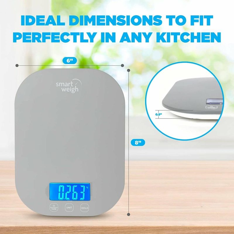 Kitchen & Dining |  Smart Weigh 11 Lb. Digital Kitchen Food Scale, Mechanical Accurate Weight Scale With 5-Unit Modes, Grams And Ounces For Weight Loss,Weighing Ingredients, Dieting, Keto Cooking , Meal Prep And Baking Home Decor & Cleaning black