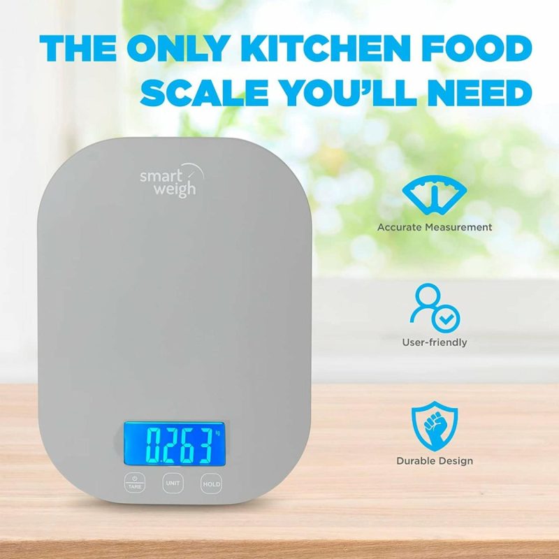 Kitchen & Dining |  Smart Weigh 11 Lb. Digital Kitchen Food Scale, Mechanical Accurate Weight Scale With 5-Unit Modes, Grams And Ounces For Weight Loss,Weighing Ingredients, Dieting, Keto Cooking , Meal Prep And Baking Home Decor & Cleaning black