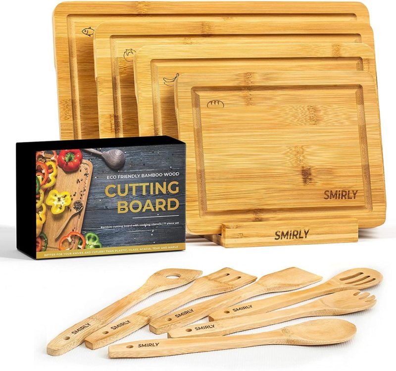 Kitchen & Dining |  Smirly Bamboo Cutting Board Set: Wood Cutting Boards For Kitchen, Wood Cutting Board Set, Chopping Board Set, Wooden Cutting Boards For Kitchen Large Wooden Cutting Board Set, Small Cutting Board Wood Cutlery & Knife Accessories Cutlery & Knife Accessories