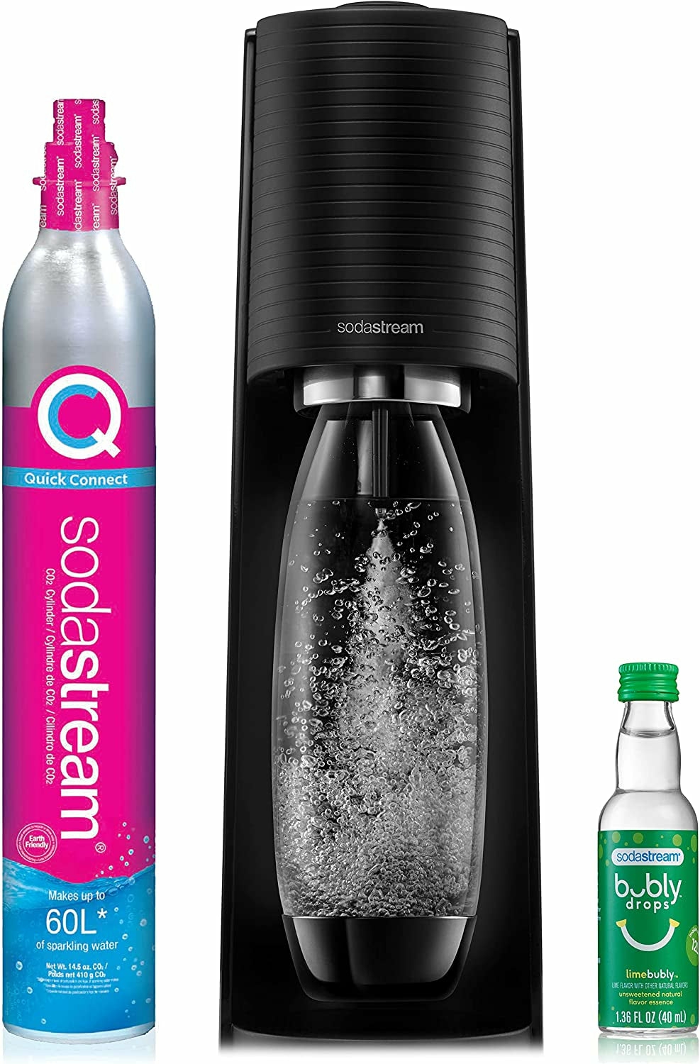 Kitchen & Dining |  Sodastream Terra Sparkling Water Maker (Black) With Co2, Dws Bottle And Bubly Drop Home Decor & Cleaning black