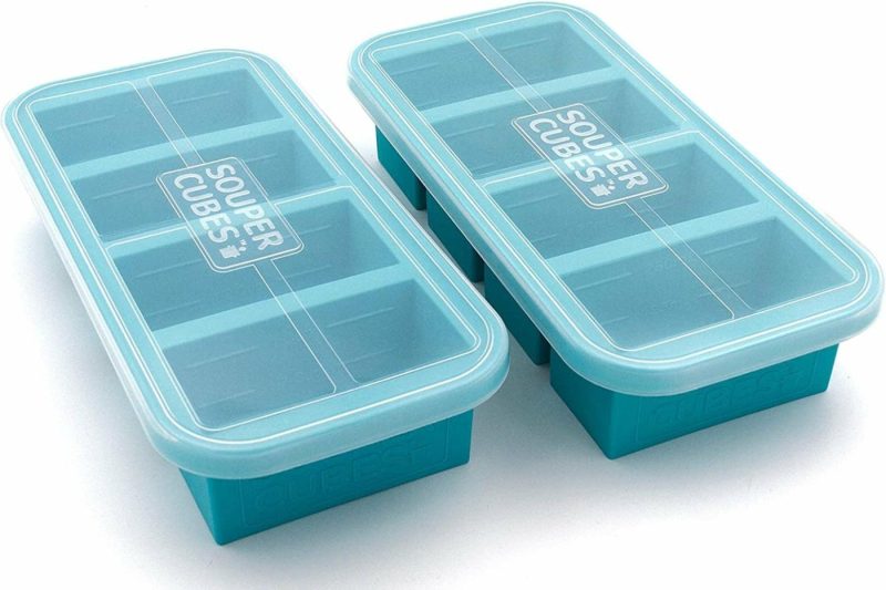 Kitchen & Dining |  Souper Cubes 1-Cup Extra-Large Silicone Freezing Tray With Lid Home Decor & Cleaning Aqua