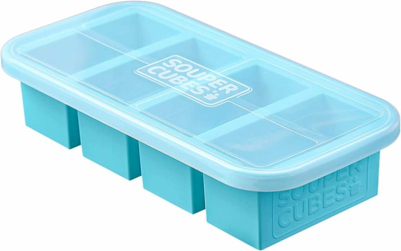 Kitchen & Dining |  Souper Cubes 1-Cup Extra-Large Silicone Freezing Tray With Lid Home Decor & Cleaning Aqua