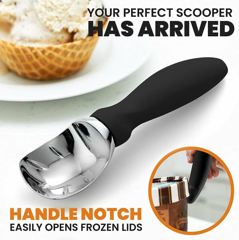 Kitchen & Dining |  Spring Chef Ice Cream Scoop With Comfortable Handle, Black Home Decor & Cleaning black