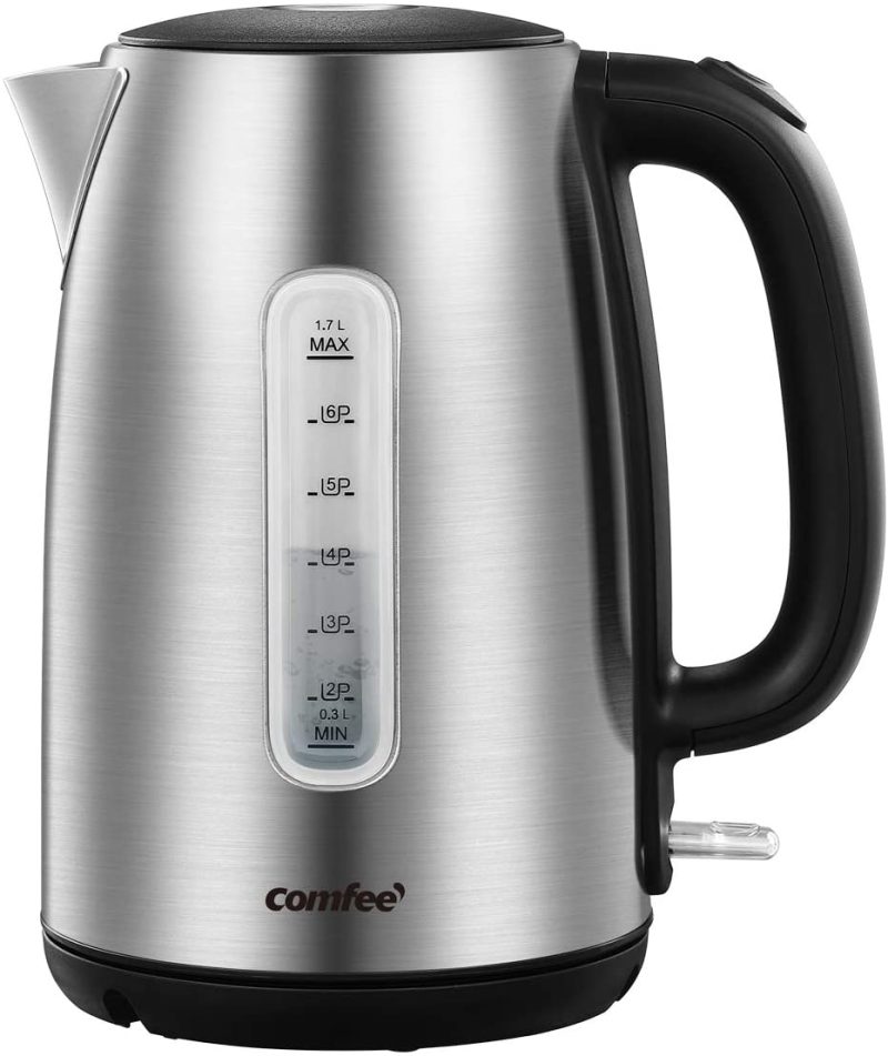 Kitchen & Dining |  Stainless Steel Cordless Electric Kettle. 1500W Fast Boil With Led Light, Auto Shut-Off And Boil-Dry Protection. 1.7 Liter Coffee, Tea & Espresso Appliances Coffee, Tea & Espresso Appliances