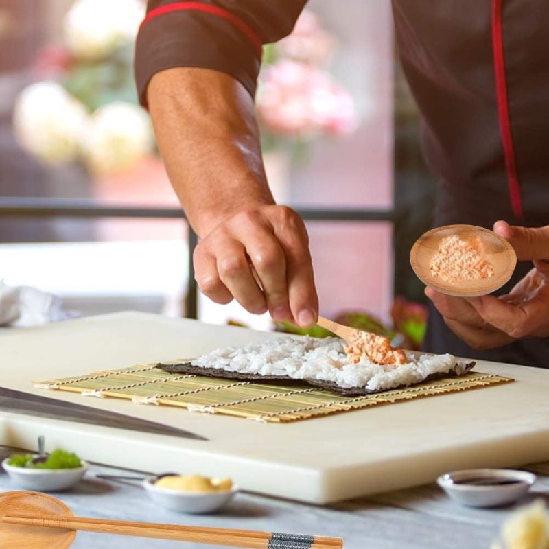 Kitchen & Dining |  Sushi Making Kit For Beginners, Sushi Maker Kit, Bamboo Mat Sushi, Including 2 Sushi Rolling Mats, 5 Pairs Of Chopsticks, 1 Wooden Spoon, 1 Sushi Knife, 1 Sushi Bowls, Beginner Sushi Kit Dining & Entertaining Dining & Entertaining