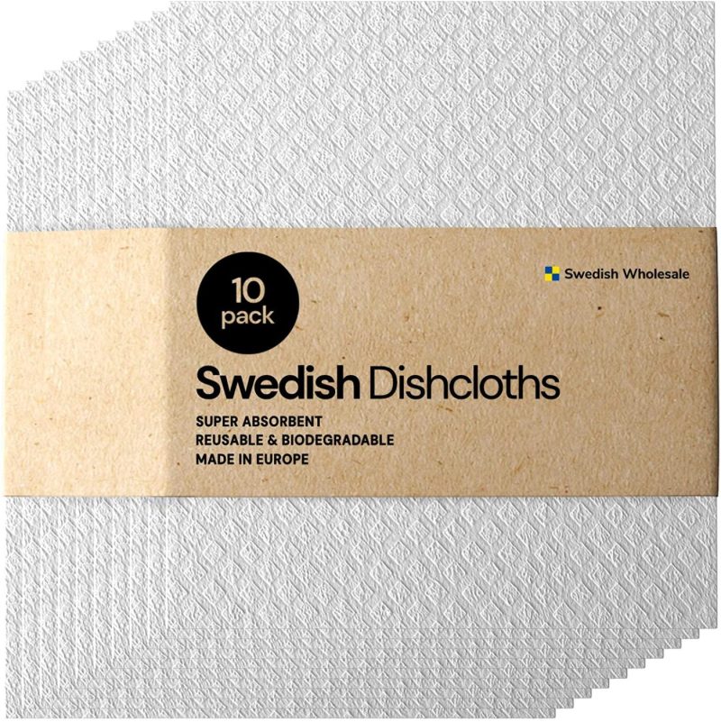 Kitchen & Dining |  Swedish Dishcloth Cellulose Sponge Cloths – Bulk 10 Pack Of Eco-Friendly No Odor Reusable Cleaning Cloths For Kitchen – Absorbent Dish Cloth Hand Towel Home Decor & Cleaning Assorted - Reusable Cleaning Cloths