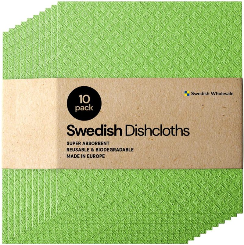 Kitchen & Dining |  Swedish Dishcloth Cellulose Sponge Cloths – Bulk 10 Pack Of Eco-Friendly No Odor Reusable Cleaning Cloths For Kitchen – Absorbent Dish Cloth Hand Towel Home Decor & Cleaning Assorted - Reusable Cleaning Cloths