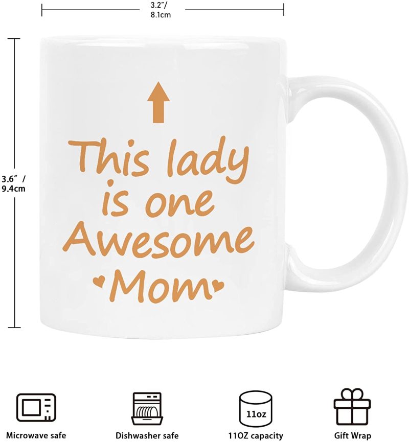 Kitchen & Dining |  This Lady Is One Awesome Mom Coffee Mug Awesome Mom Gifts Birthday Mothers Day Christmas Gifts For Mom From Daughter Son 11 Ounce Dining & Entertaining Dining & Entertaining