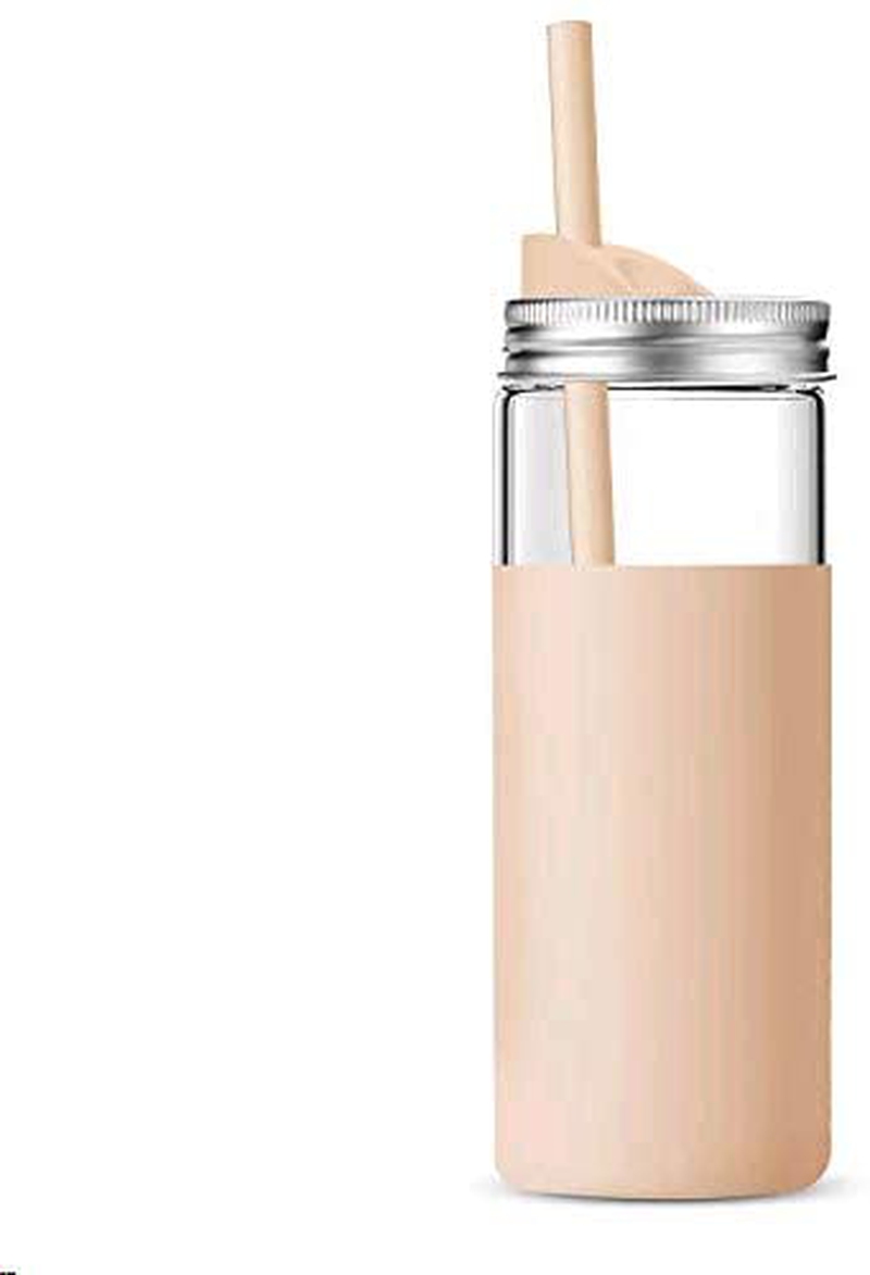 Kitchen & Dining |  Tronco 20Oz Borosilicate Glass Tumbler Bottle With Unbreakable Metal Mason Jar Style Lid And Protective Silicone Sleeve -Bpa-Free Bar Tools & Drinkware Bar Tools & Drinkware