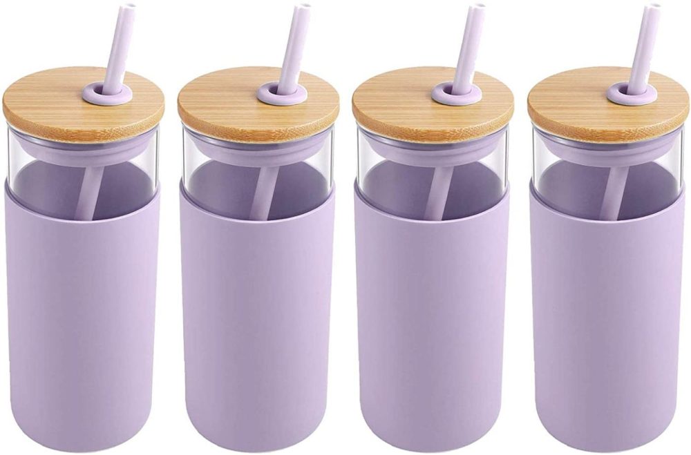 Kitchen & Dining |  Tronco 20Oz Glass Tumbler Straw Silicone Protective Sleeve Bamboo Lid – Bpa Free Bar Tools & Drinkware Bar Tools & Drinkware