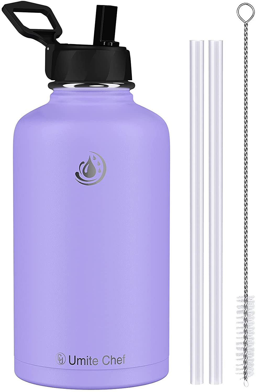 Kitchen & Dining |  Umite Chef Water Bottle, Vacuum Insulated Wide Mouth Stainless-Steel Sports 18-64Oz Water Bottle With New Wide Handle Straw Lid,Hot Cold, Double Walled Thermo Mug Home Decor & Cleaning Kitchen & Dining