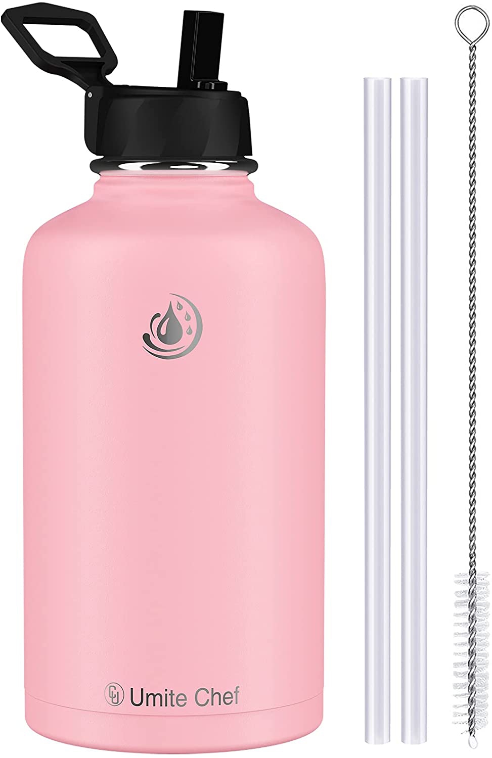 Kitchen & Dining |  Umite Chef Water Bottle, Vacuum Insulated Wide Mouth Stainless-Steel Sports 18-64Oz Water Bottle With New Wide Handle Straw Lid,Hot Cold, Double Walled Thermo Mug Home Decor & Cleaning Flamingo