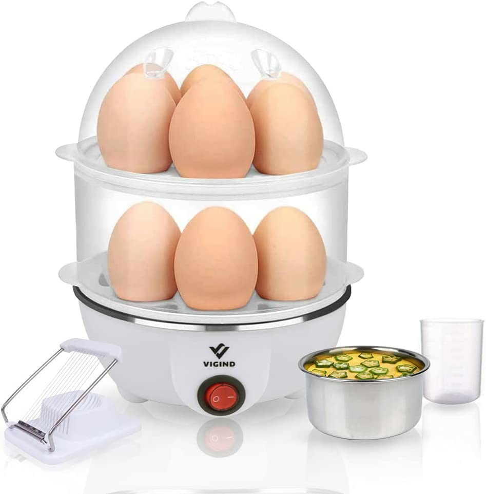 Kitchen & Dining |  Vigind Electric Egg Cooker Boiler Maker Soft, Medium Or Hard Boil, 14 Egg Capacity Two Layer Egg Maker,Egg Steamer,With Automatic Shut Off, Egg Slicer And Stainless Steel Bowl Included,Noise Free Home Decor & Cleaning Kitchen & Dining